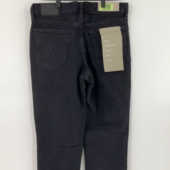 NWT Everlane Black Denim Organic Cotton The Slim Fit Cropped Jeans Size 30x32 - Picture 6 of 14